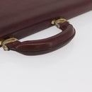 CARTIER Must Line Business Bag Leather Bordeaux Gold Auth bs34144-7