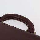 CARTIER Must Line Business Bag Leather Bordeaux Gold Auth bs34144-8