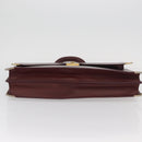 CARTIER Must Line Business Bag Leather Bordeaux Gold Auth bs34144-9