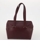 BALLY Cartier Shoulder Bag Leather 2 Set Bordeaux White Auth bs34145-10