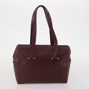 BALLY Cartier Shoulder Bag Leather 2 Set Bordeaux White Auth bs34145-11