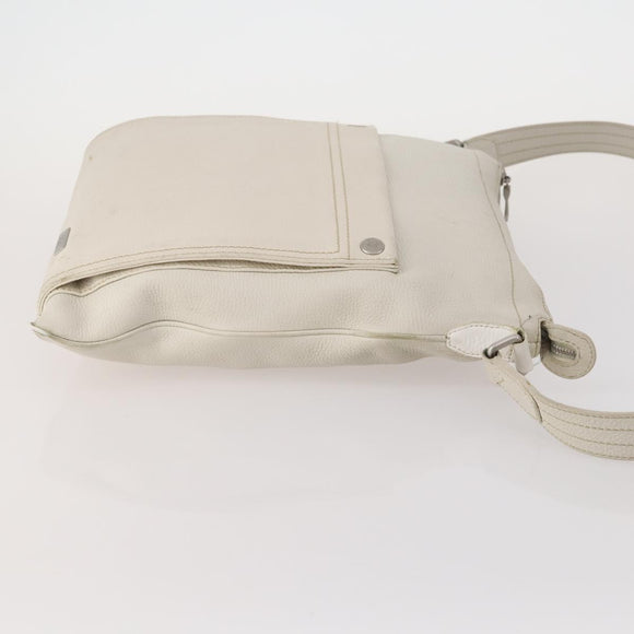 BALLY Cartier Shoulder Bag Leather 2 Set Bordeaux White Auth bs34145