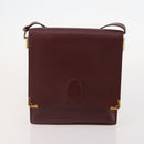 CARTIER Shoulder Bag Leather 2 Set Bordeaux Beige Auth bs34146-10
