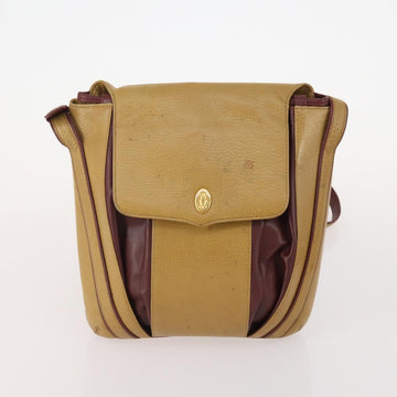 CARTIER Shoulder Bag Leather 2 Set Bordeaux Beige Auth bs34146 - 0