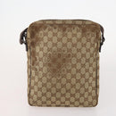 GUCCI GG Canvas Shoulder Bag Leather 3 Set Black Beige Auth bs34147-10