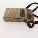 GUCCI GG Canvas Shoulder Bag Leather 3 Set Black Beige Auth bs34147-11