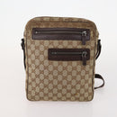 GUCCI GG Canvas Shoulder Bag Leather 3 Set Black Beige Auth bs34147-9