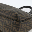 FENDI Zucca Canvas Hand Bag Black Brown Auth bs34149-10