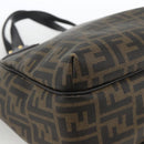 FENDI Zucca Canvas Hand Bag Black Brown Auth bs34149-11