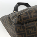 FENDI Zucca Canvas Hand Bag Black Brown Auth bs34149-13