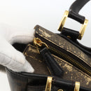 FENDI Zucca Canvas Hand Bag Black Brown Auth bs34149-14