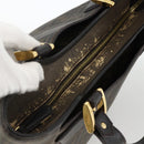 FENDI Zucca Canvas Hand Bag Black Brown Auth bs34149-6