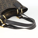FENDI Zucca Canvas Hand Bag Black Brown Auth bs34149-7