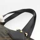 FENDI Zucca Canvas Hand Bag Black Brown Auth bs34149-8