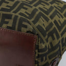 FENDI Zucca Canvas Hand Bag Black Brown Auth bs34150-10