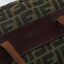 FENDI Zucca Canvas Hand Bag Black Brown Auth bs34150-14