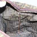 FENDI Zucca Canvas Hand Bag Black Brown Auth bs34150-19