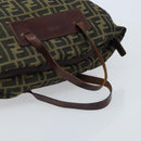 FENDI Zucca Canvas Hand Bag Black Brown Auth bs34150-7