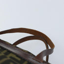 FENDI Zucca Canvas Hand Bag Black Brown Auth bs34150-8