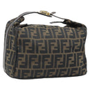 FENDI Zucca Canvas Hand Bag Black Gold Auth bs34151-1