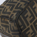 FENDI Zucca Canvas Hand Bag Black Gold Auth bs34151-12