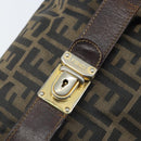 FENDI Zucca Canvas Hand Bag Black Gold Auth bs34151-13