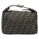 FENDI Zucca Canvas Hand Bag Black Gold Auth bs34151-2