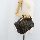 FENDI Zucca Canvas Hand Bag Black Gold Auth bs34151-24