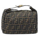 FENDI Zucca Canvas Hand Bag Black Gold Auth bs34151-3