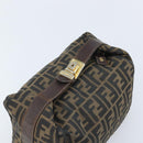 FENDI Zucca Canvas Hand Bag Black Gold Auth bs34151-6