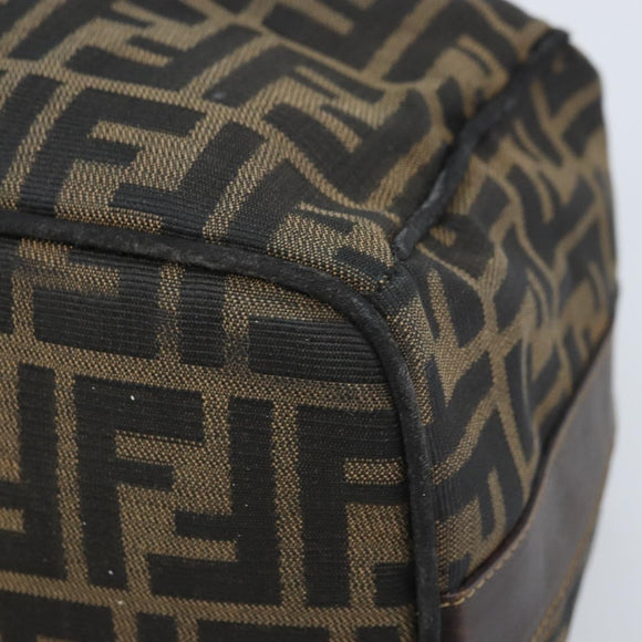 FENDI Zucca Canvas Hand Bag Black Gold Auth bs34151