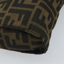 FENDI Zucca Canvas Pouch Black Brown Auth bs34152-16