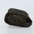 FENDI Zucca Canvas Pouch Black Brown Auth bs34152-3
