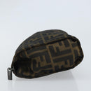 FENDI Zucca Canvas Pouch Black Brown Auth bs34152-4