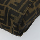 FENDI Zucca Canvas Pouch Black Brown Auth bs34152-7