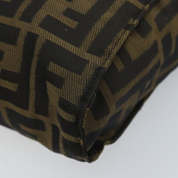 FENDI Zucca Canvas Pouch Black Brown Auth bs34152