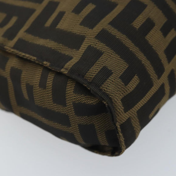 FENDI Zucca Canvas Pouch Black Brown Auth bs34152