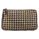 BOTTEGA VENETA INTRECCIATO Pouch Canvas Leder Braun Gold Auth bs34153-13