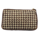 BOTTEGA VENETA INTRECCIATO Pouch Canvas Leder Braun Gold Auth bs34153-2