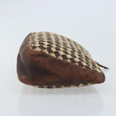 BOTTEGA VENETA INTRECCIATO Pouch Canvas Leder Braun Gold Auth bs34153-3