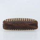 BOTTEGA VENETA INTRECCIATO Pouch Canvas Leder Braun Gold Auth bs34153-6