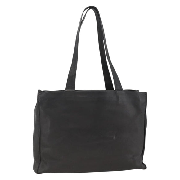 CHANEL Tote Bag Leather Black CC Auth bs34155