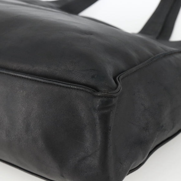 CHANEL Tote Bag Leather Black CC Auth bs34155