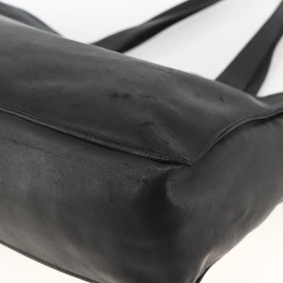 CHANEL Tote Bag Leather Black CC Auth bs34155