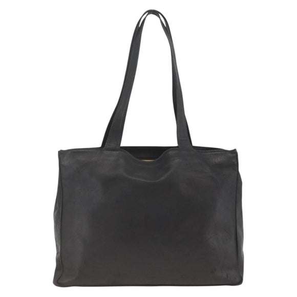 CHANEL Tote Bag Leather Black CC Auth bs34155