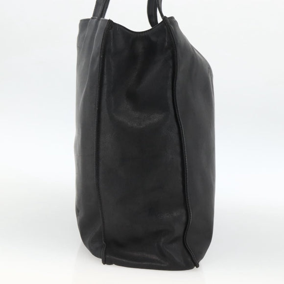 CHANEL Tote Bag Leather Black CC Auth bs34155