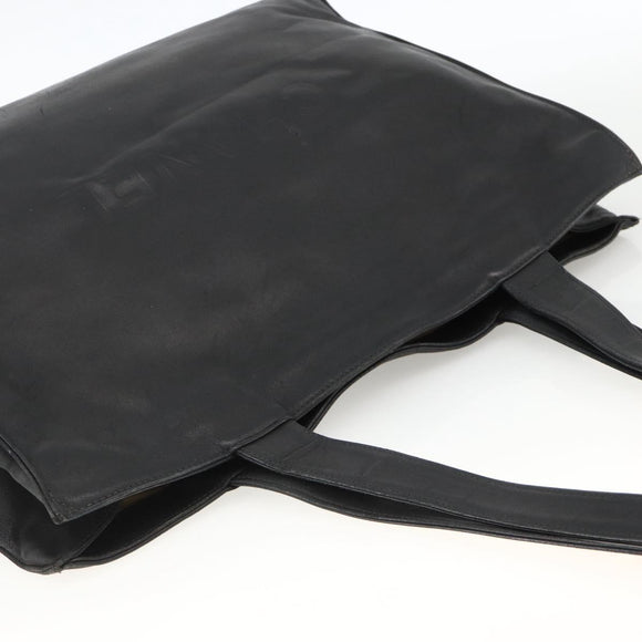 CHANEL Tote Bag Leather Black CC Auth bs34155