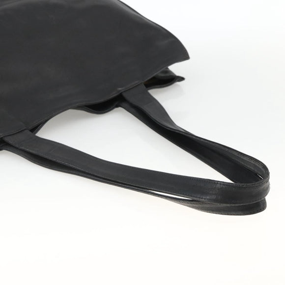 CHANEL Tote Bag Leather Black CC Auth bs34155