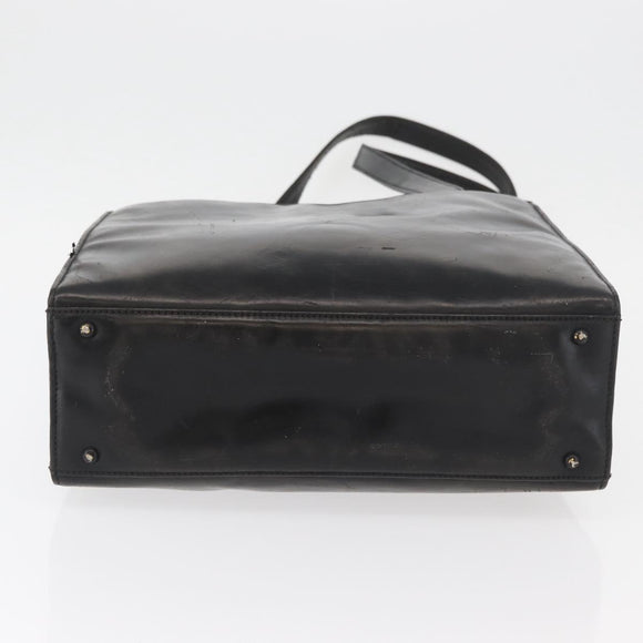 CHANEL Tote Bag Patent leather Black Gold CC Auth bs34158