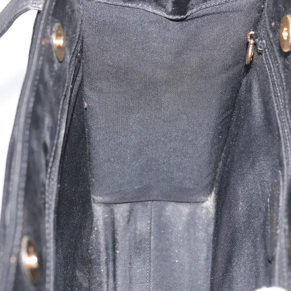CHANEL Tote Bag Patent leather Black Gold CC Auth bs34158